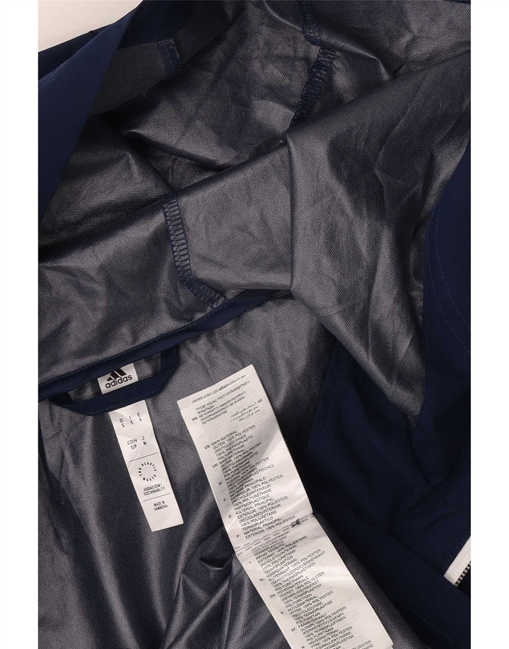 Adidas Herren Kapuzen-Regenjacke UK 36 Small Marineblau Polyester