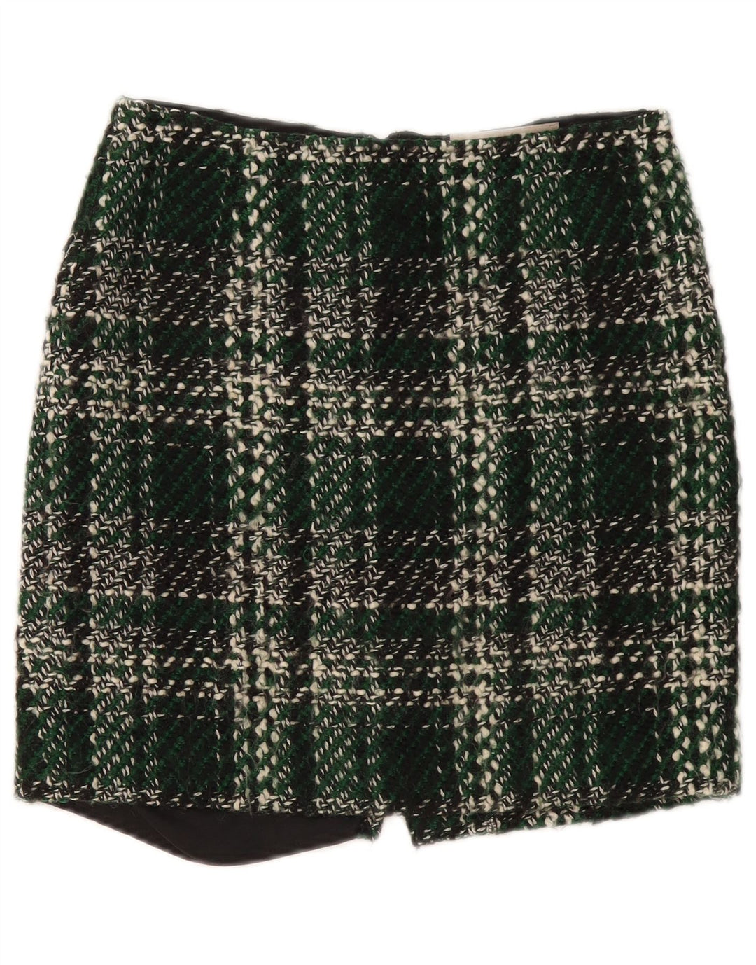Fenn Wright Manson Damen Minirock UK 10 Small W30 grün karierte Wolle
