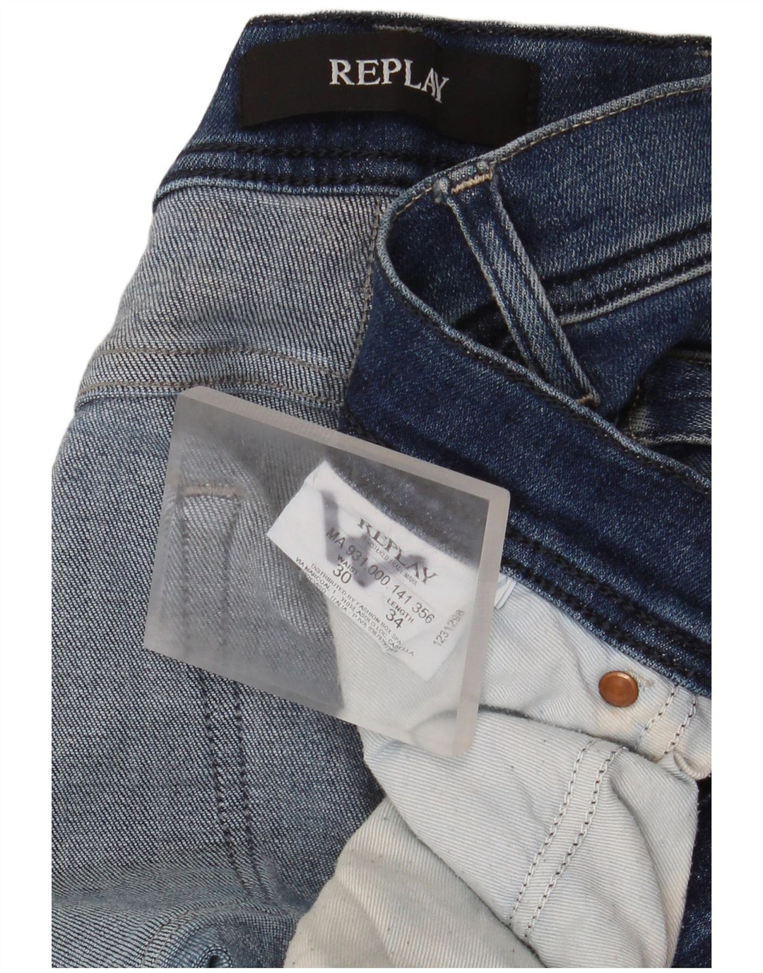 Replay Damen Crop Distressed Slim Jeans W30 L26 Blau