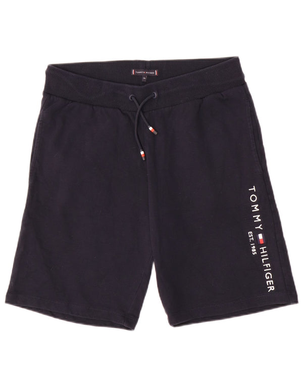 TOMMY HILFIGER Grafik-Sportshorts für Jungen, 15–16 Jahre, marineblaue Baumwolle