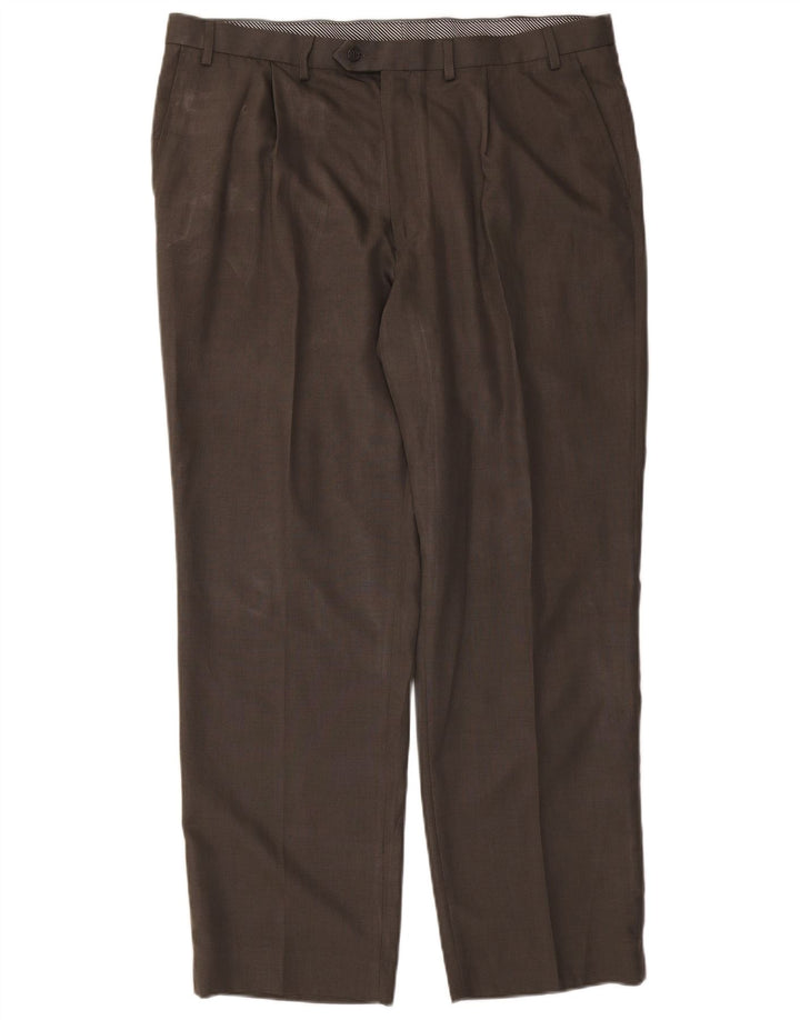 Marks & Spencer Mens Pegged Suit Hose W40 L31 Khaki Polyester