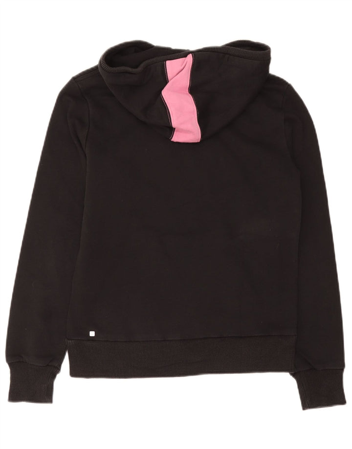 Puma Damen Graphic Hoodie Pullover UK 12 Medium Schwarz