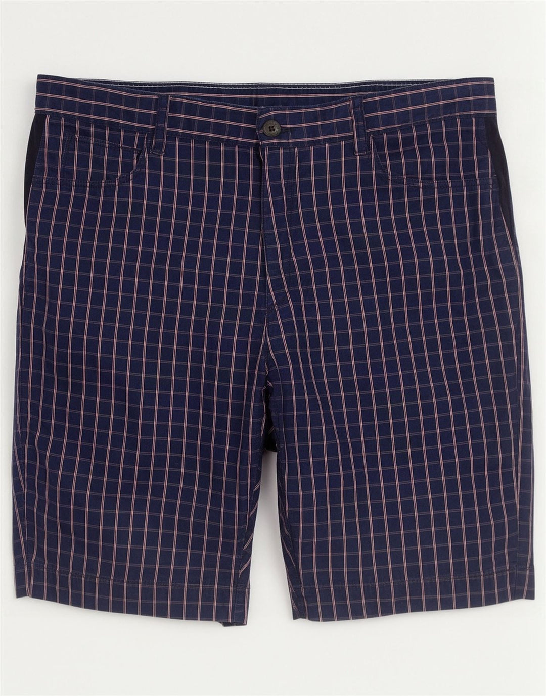 Lacoste Herren-Chinoshorts, Größe 44, groß, W34, marineblau karierte Baumwolle