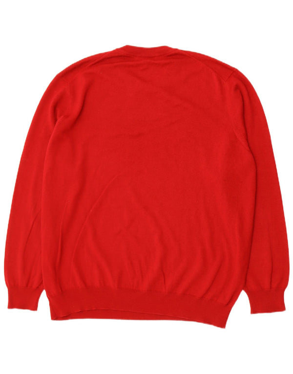 Lacoste Herren-Pullover mit klassischer Passform und Rundhalsausschnitt, Größe 8 3XL, rote Wolle