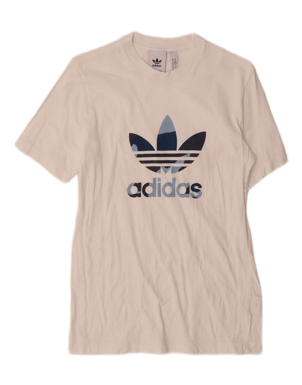 Adidas Mens Graphic T-Shirt Top XS White Cotton