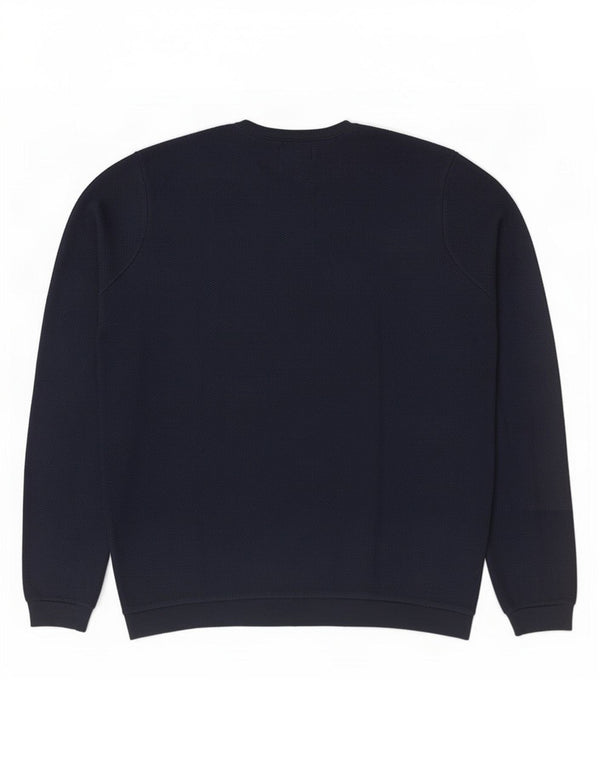 Zara Herren-Pullover mit Rundhalsausschnitt, Größe L, Marineblau