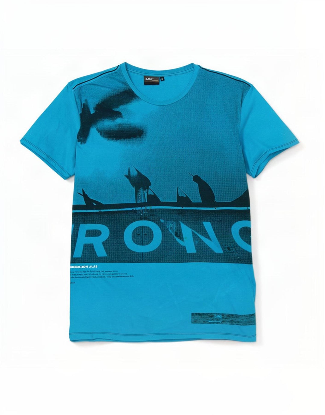 Lee Herren Grafik-T-Shirt-Oberteil XL aus blauer Baumwolle