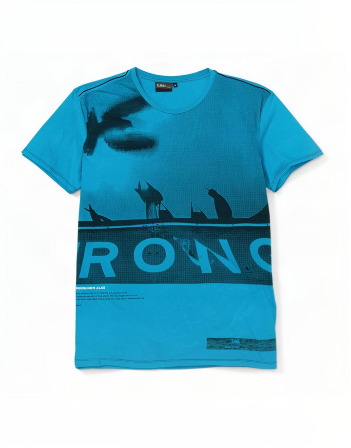 Lee Herren Grafik-T-Shirt-Oberteil XL aus blauer Baumwolle