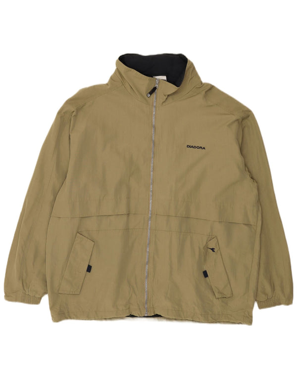 DIADORA Herren-Regenjacke mit Kapuze, UK 42, XL, Khaki, Polyamid