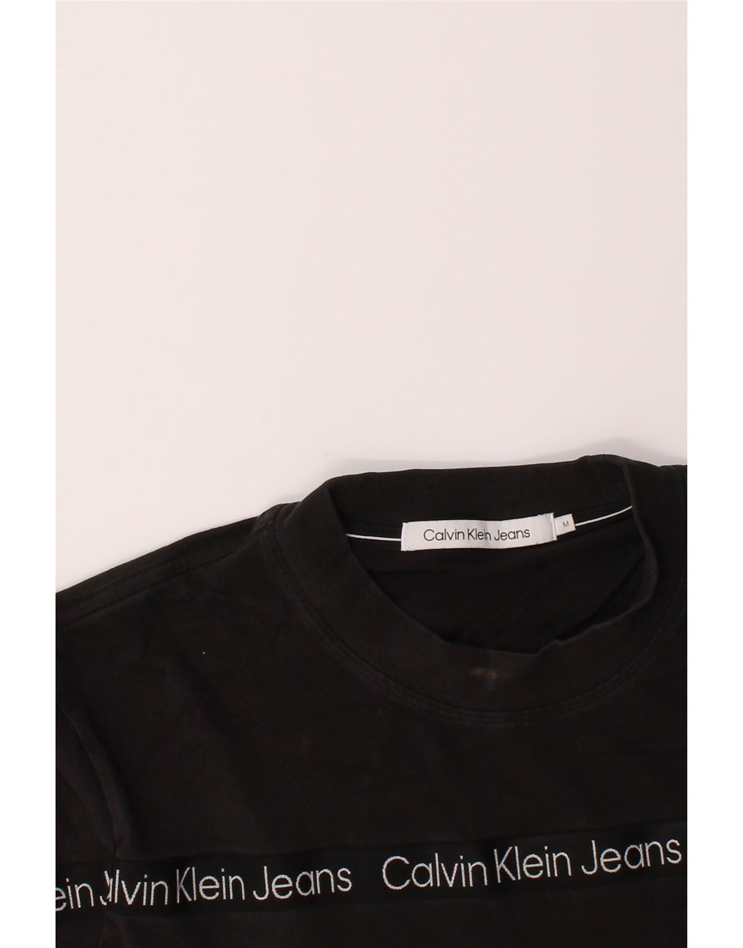 CALVIN KLEIN JEANS Mens Graphic T-Shirt Top Medium Black Cotton Vintage Calvin Klein Jeans and Second-Hand Calvin Klein Jeans from Messina Hembry 
