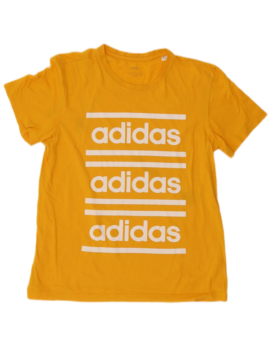 Adidas Herren Grafik T-Shirt Top Large Gelb Baumwolle