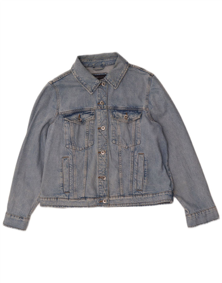 Marks & Spencer Damen Jeansjacke UK 18 XL Blaue Baumwolle