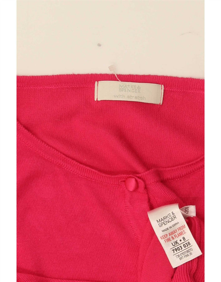 Marks & Spencer Damen-Cardigan-Pullover UK 8 Small Rosa Viskose