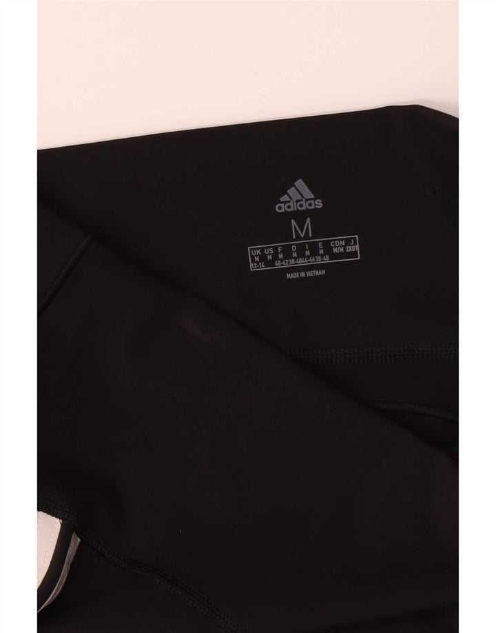 Adidas Damen Leggings UK 12/14 Medium Schwarz