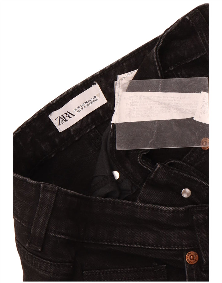 Zara Damen Straight Jeans EU 40 Medium W30 L26 Schwarze Baumwolle