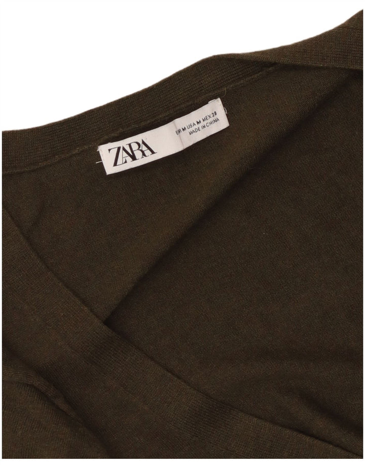 Zara Damen Strickjacke UK 12 Medium Khaki