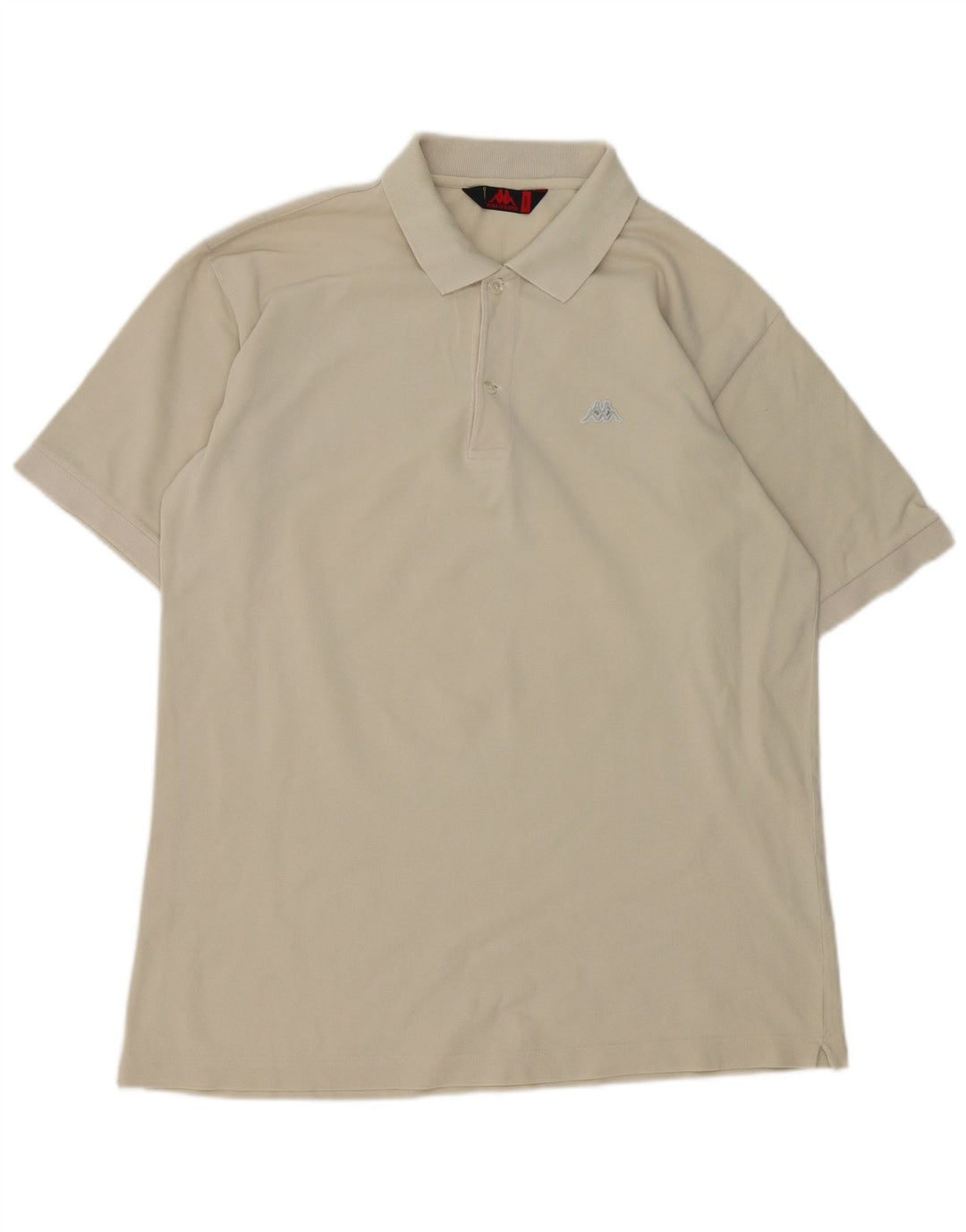 Kappa Herren-Poloshirt, groß, cremefarbene Baumwolle