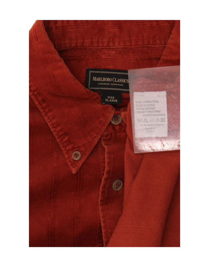 MARLBORO CLASSICS Herren-Cordhemd XL aus roter Baumwolle