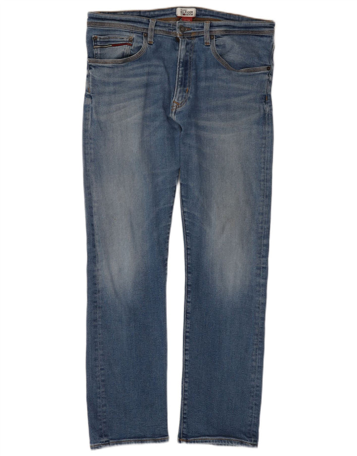 Tommy Hilfiger Herren Straight Jeans W33 L29 Blaue Baumwolle