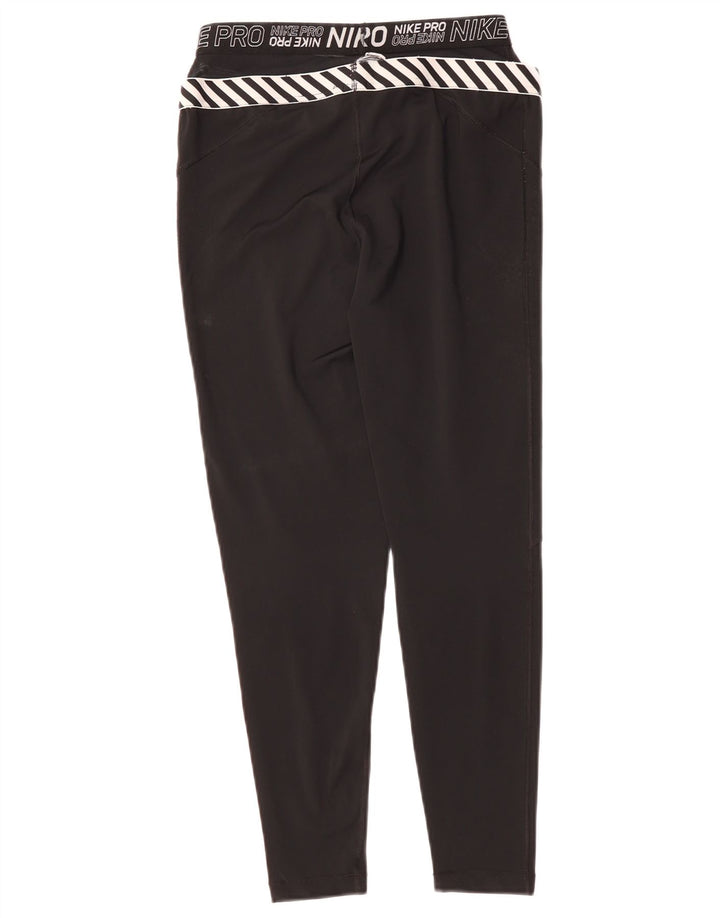 NIKE Damen Graphic Leggings UK 8 Small Schwarz