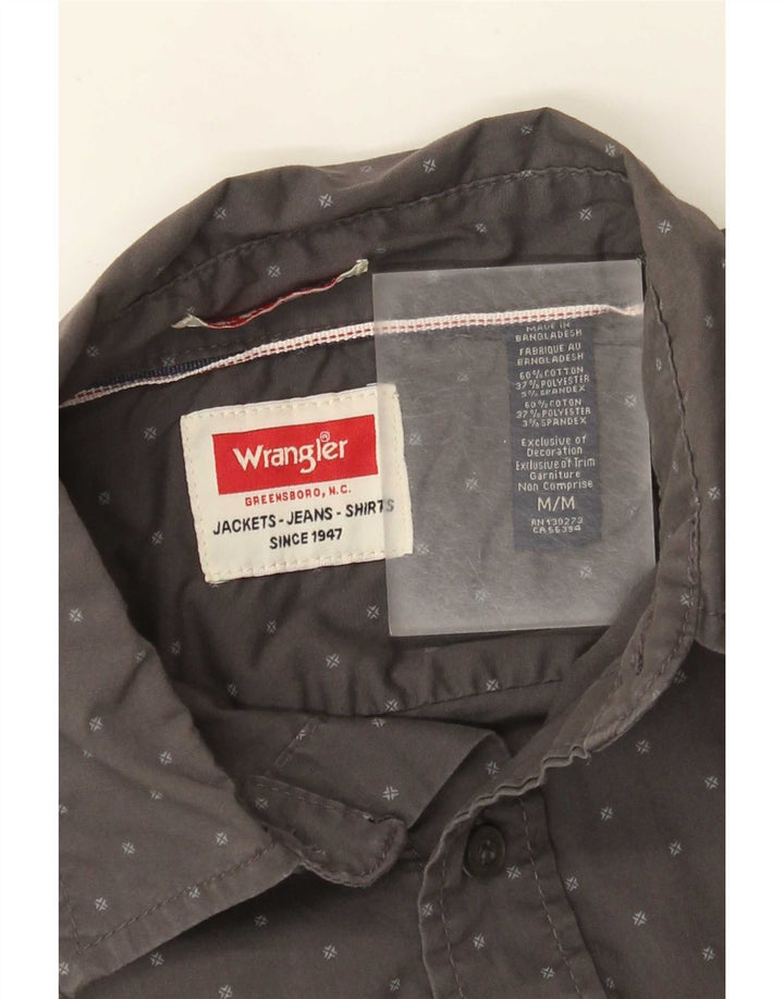 Wrangler Herrenhemd aus mittelgrau gefleckter Baumwolle