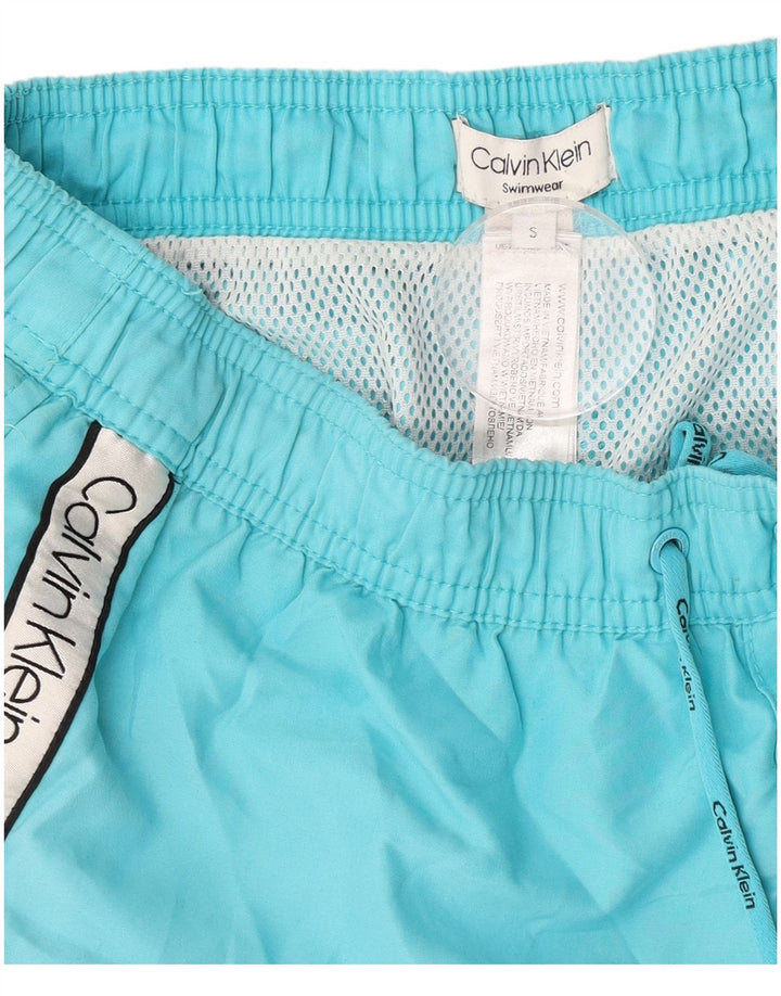 Calvin Klein Herren-Badeshorts mit Grafik, klein, blau, Farbblock-Polyester