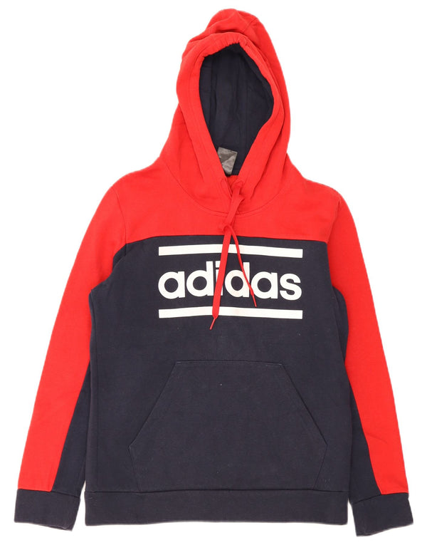 Adidas Herren Graphic Hoodie Pullover UK 16/18 Large Marineblau Farbblock