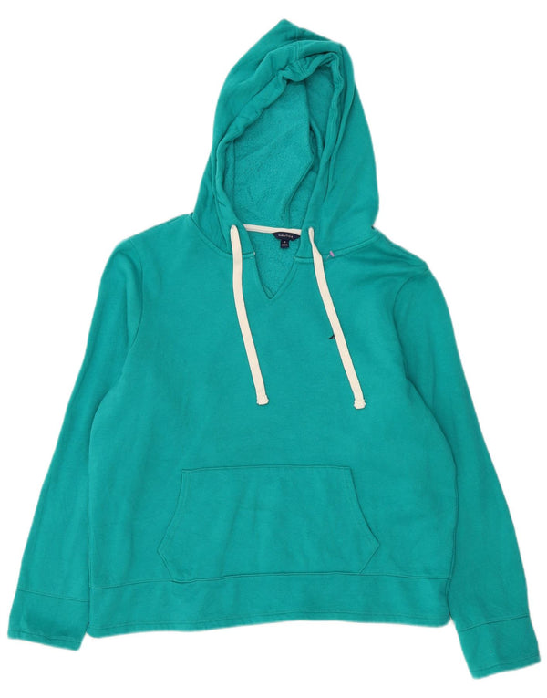 Nautica Damen Kapuzenpullover UK 14 Medium Türkis Baumwolle