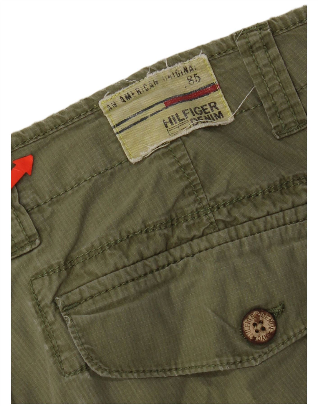 Tommy Hilfiger Herren Cargo-Shorts W34, große Khaki-Baumwolle