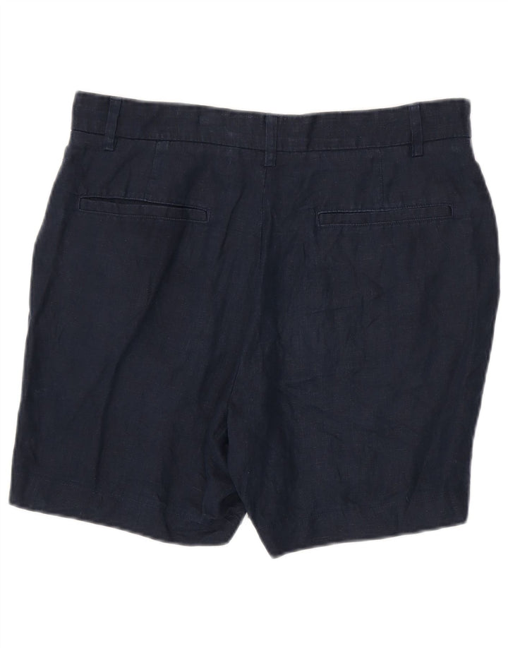 Zara Herren Chinoshorts Medium W31 Marineblaues Leinen