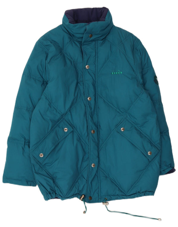 Diadora Herren Reversible Wattierte Jacke UK 36 Small Blau Polyester