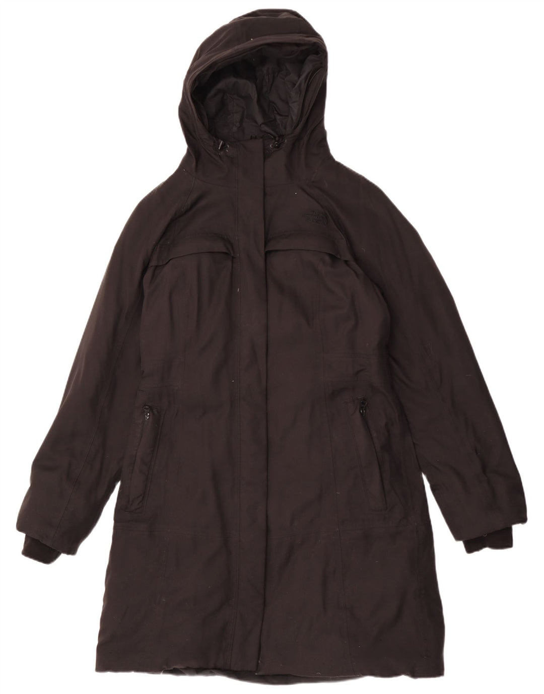 The North Face Wattierter Damenmantel mit Kapuze, UK 14, Mittelschwarzes Nylon