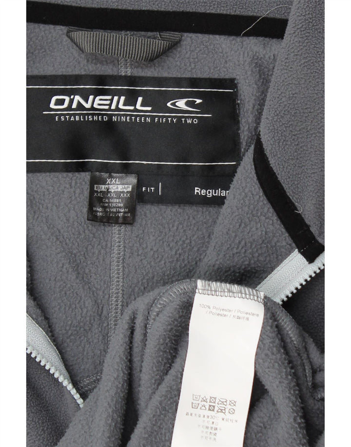 O'NEILL Herren-Fleecepullover mit normaler Passform und Reißverschluss, 2XL, Grau, Polyester