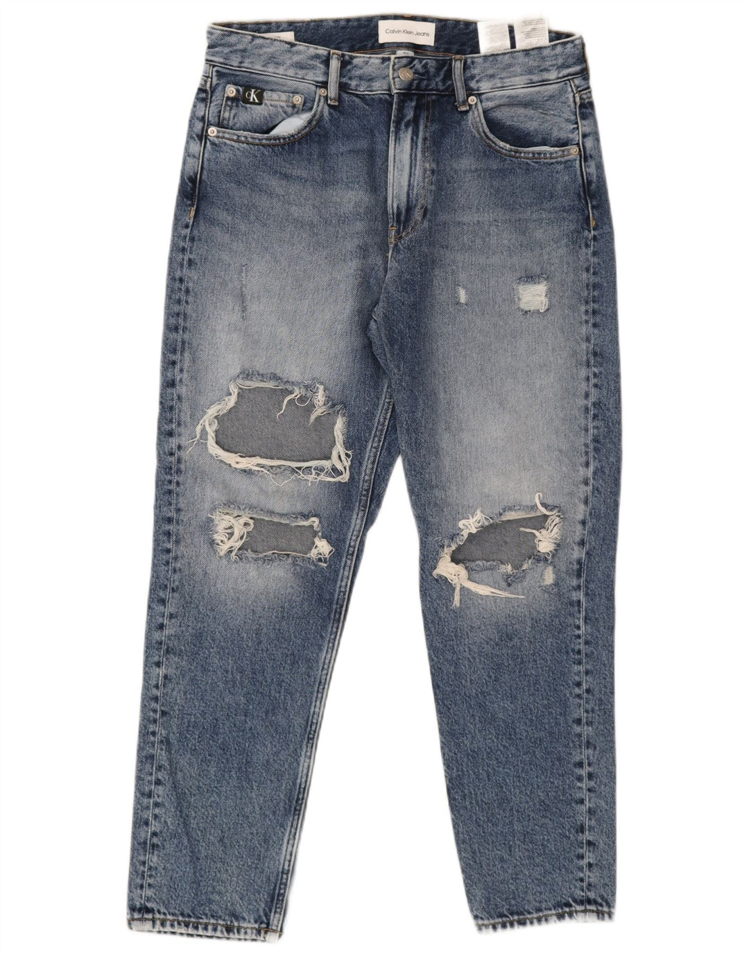 Calvin Klein Herren Distressed Slim Jeans W31 L26 Blaue Baumwolle
