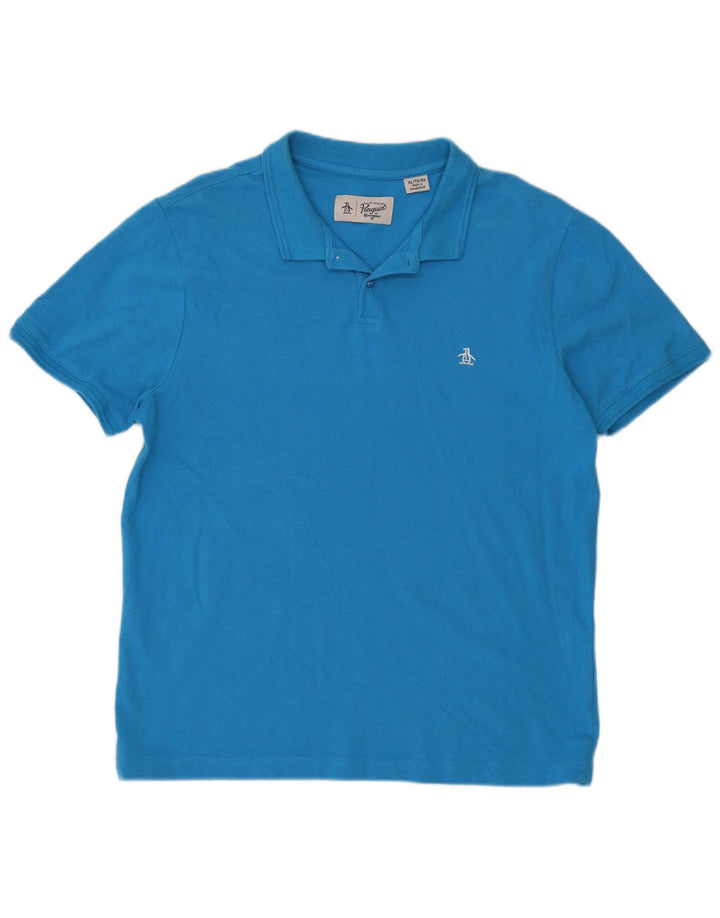 Penguin Herren Poloshirt XL Blau Baumwolle