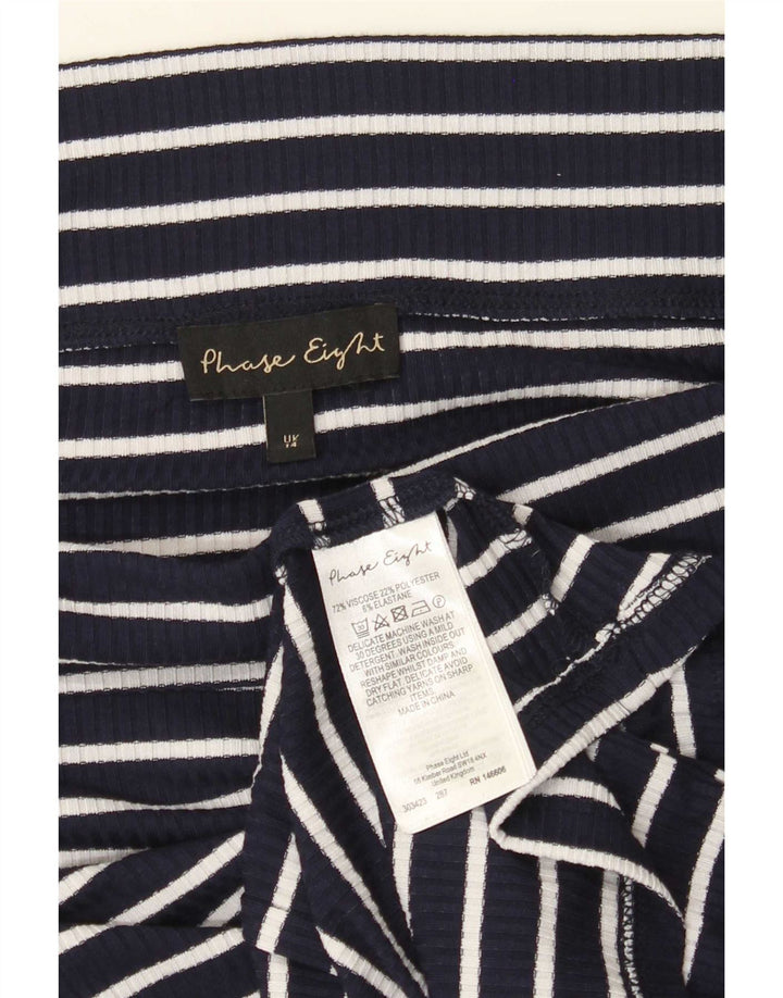 Phase Eight Damen Crop Off Shoulder Top UK 14 Mittel Marineblau gestreift