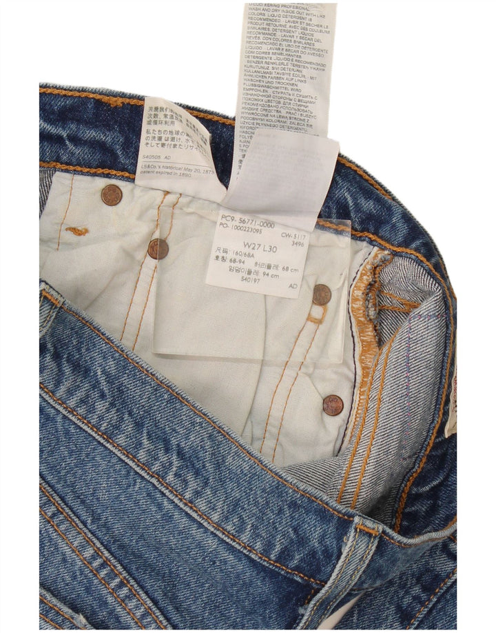 Levi's Damen 501 Distressed Slim Jeans W27 L30 Blaue Baumwolle