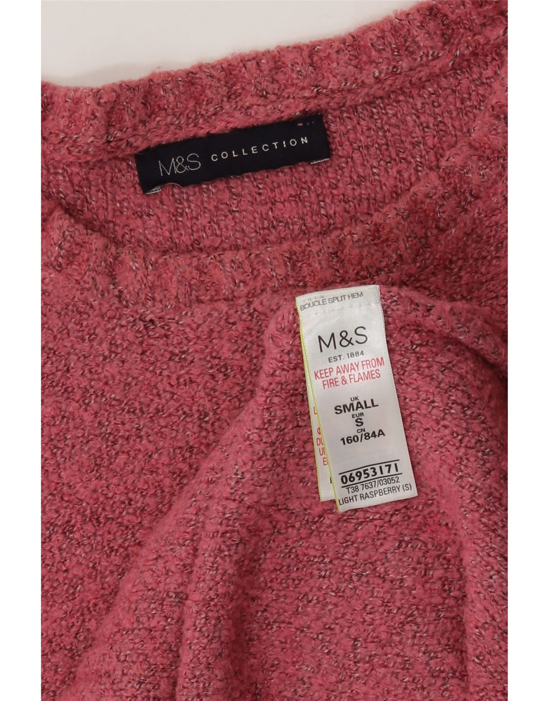 Marks & Spencer Damen-Pullover in Übergröße mit U-Boot-Ausschnitt, Gr. 10, Größe S, Rosa