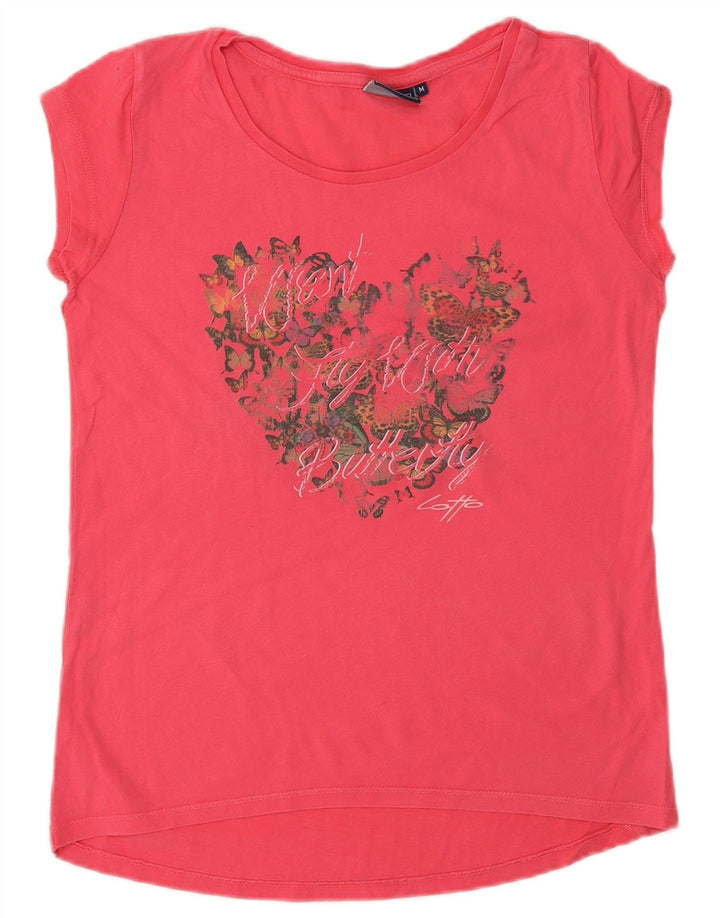 Lotto Damen-T-Shirt mit Grafik, UK 12, Mittelrosa