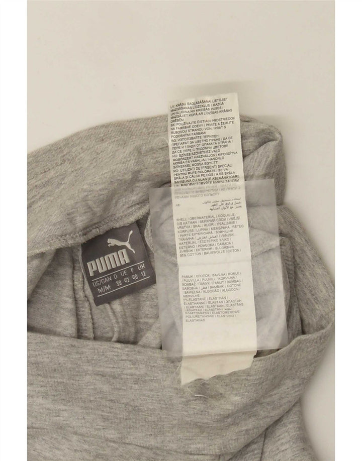 Puma Womens Graphic Leggings UK 12 Mittelgraue Baumwolle