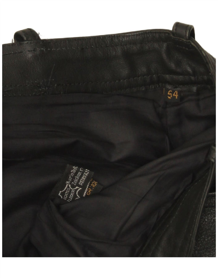 Vintage Herren Lederhose W32 L33 Schwarz
