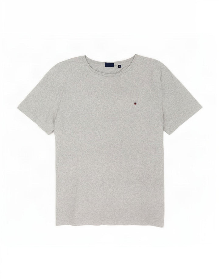 Gant Herren T-Shirt Top 3XL Grau meliert Baumwolle