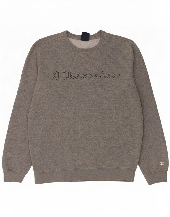 Champion Herren-Sweatshirt mit Grafik, mittelgrau gefleckte Baumwolle