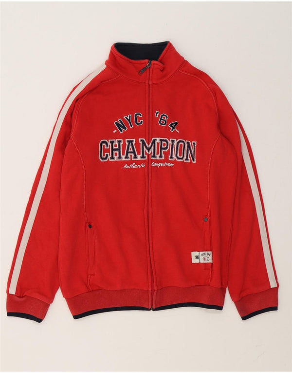 Champion Jungen-Trainingsanzug-Top-Jacke, 11–12 Jahre, Größe L, Rot, Farbblock