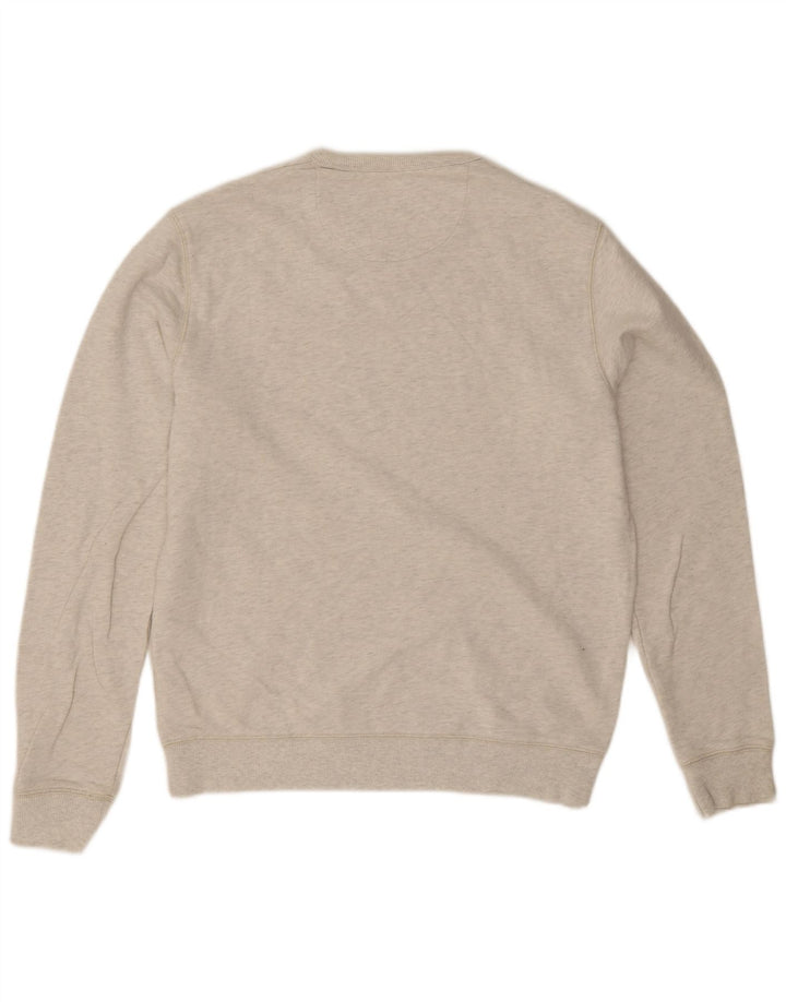 Farah Herren-Sweatshirt-Pullover aus mittelgrau gesprenkelter Baumwolle