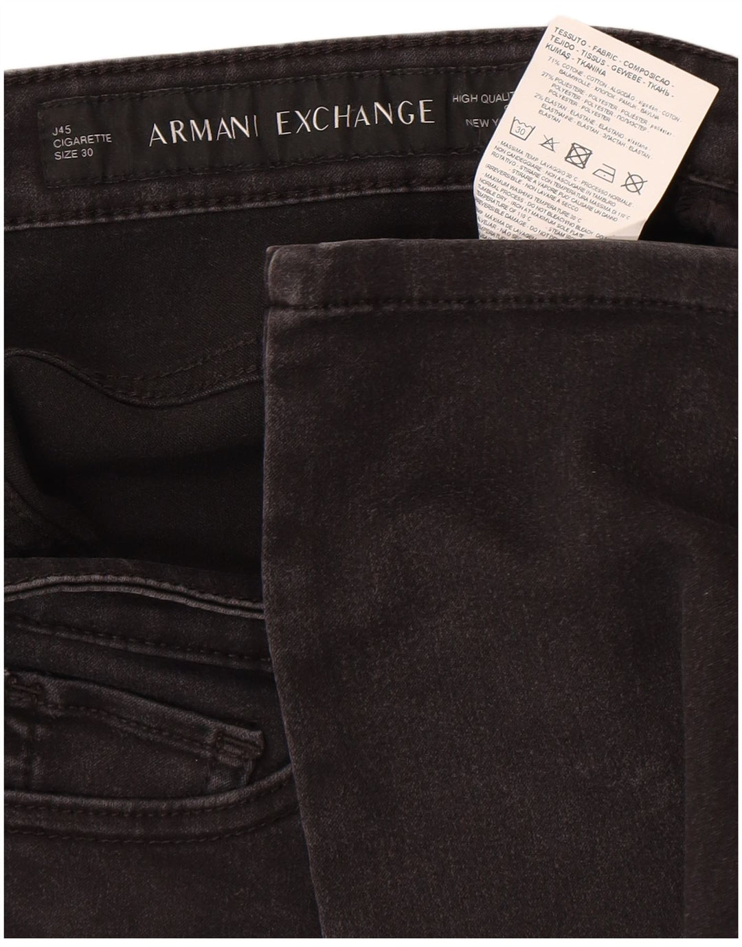 Armani Jeans Damen Slim Jeans W30 L28 Schwarze Baumwolle