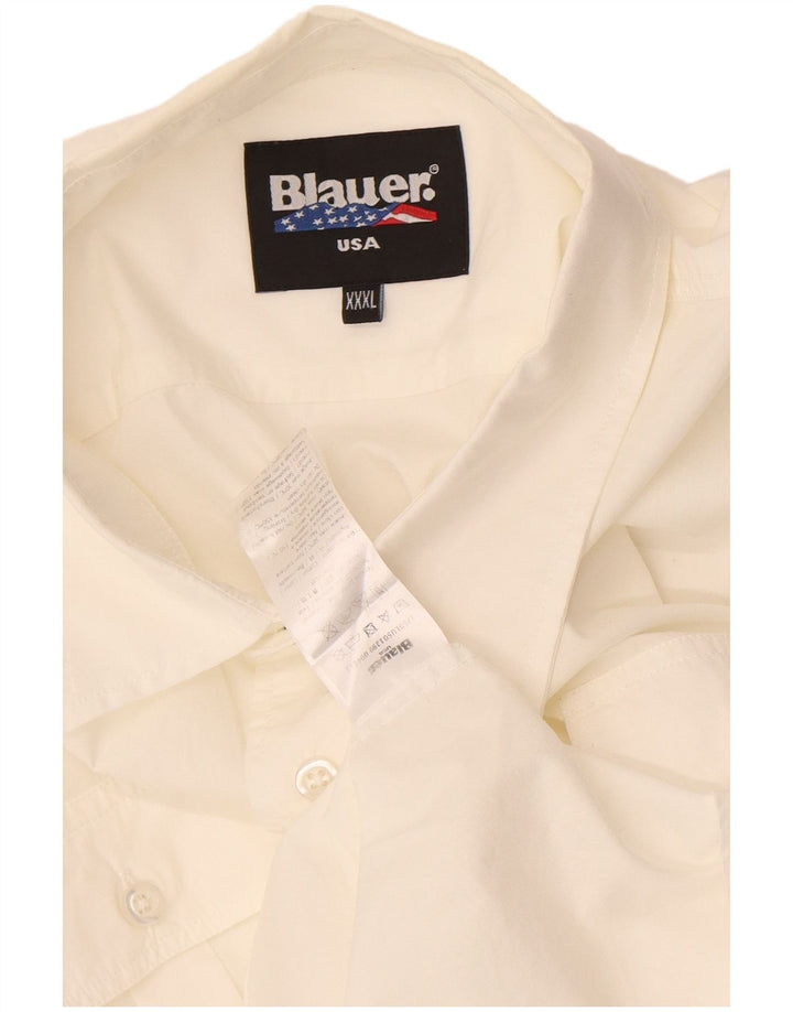 Blauer Herrenhemd 3XL Weiße Baumwolle