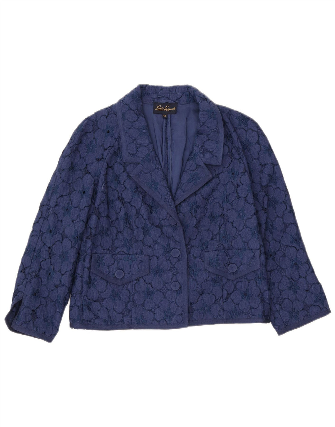 LUISA SPAGNOLI Damen Crop Blazerjacke mit 3/4-Ärmeln IT 44 Mittelmarineblau