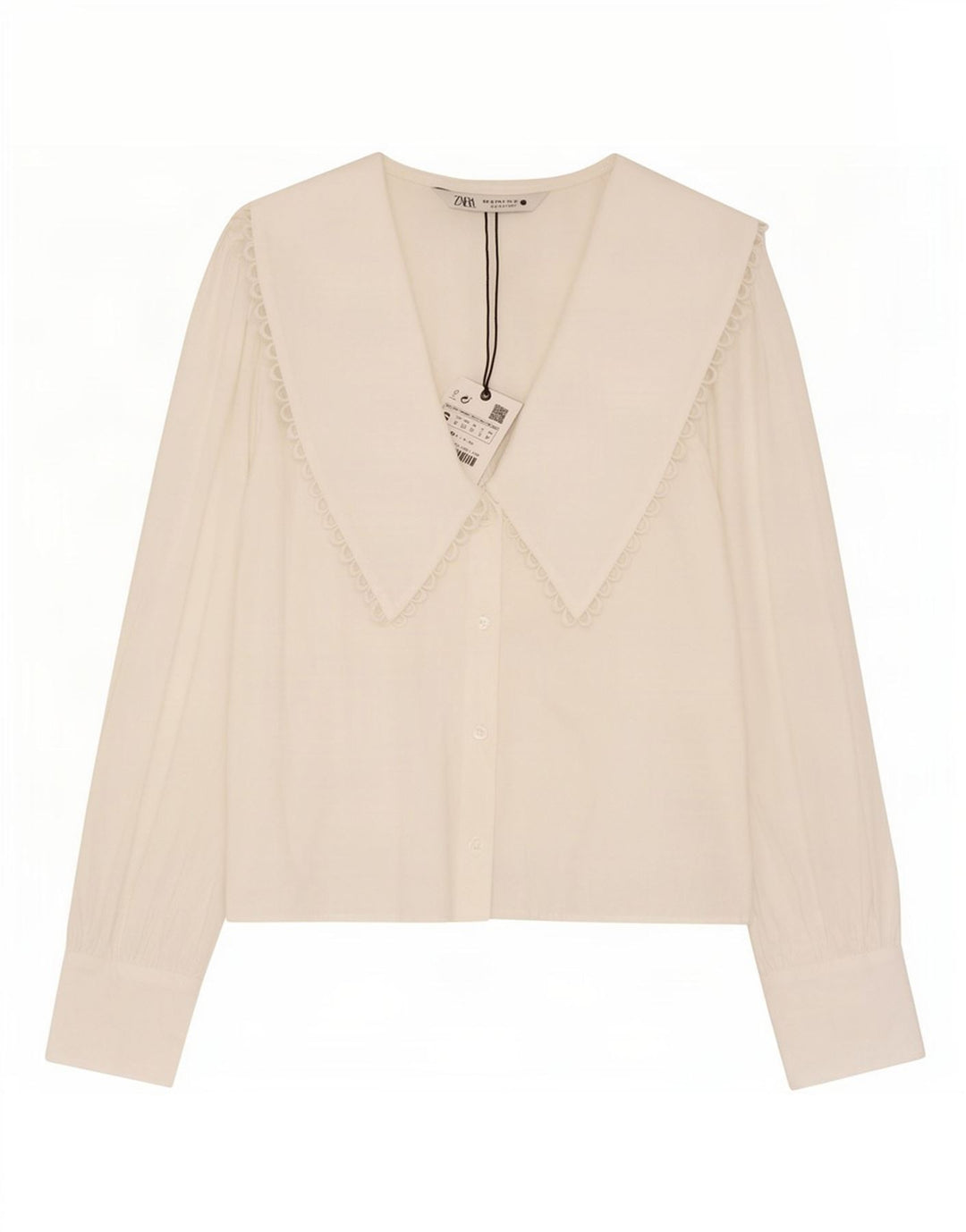 Zara Damen Hemdbluse UK 10 Small Weiße Baumwolle