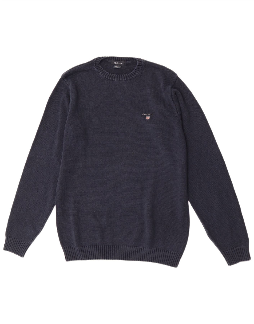 Gant Herren-Pullover mit Rundhalsausschnitt, mittlere marineblaue Baumwolle
